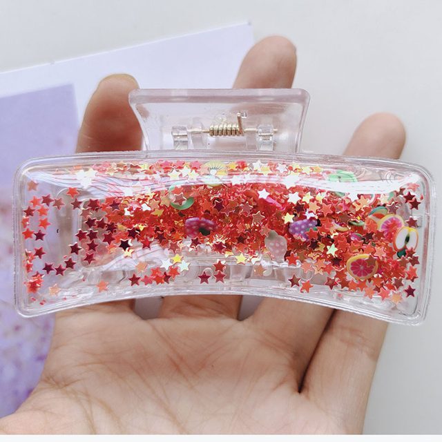 Glitter Liquid Star Hair Claw