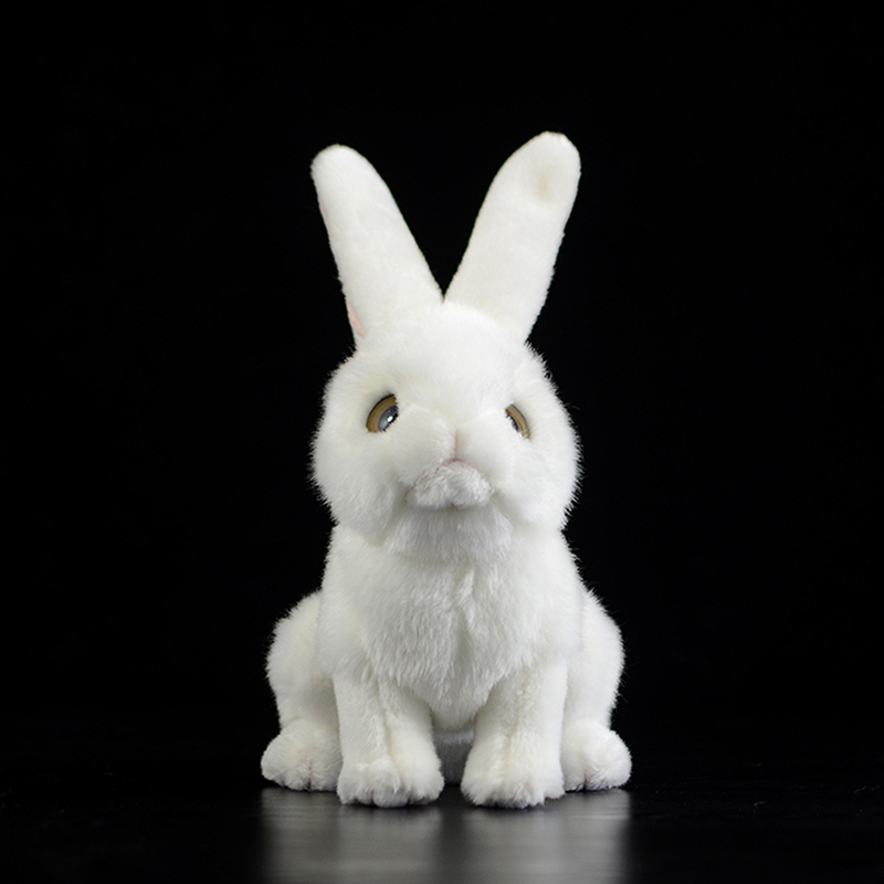 Lifelike Snowy White Bunny Plush
