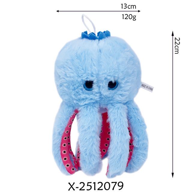 Inky the Fuzzy Blue Octopus Plush