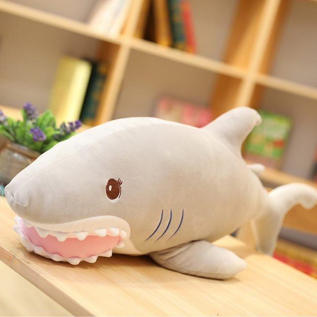 Cheeky Grey Shark Pillow Plush — photo 2