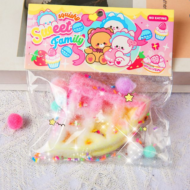 Fuzzy Sprinkle Slice Squishy Bag