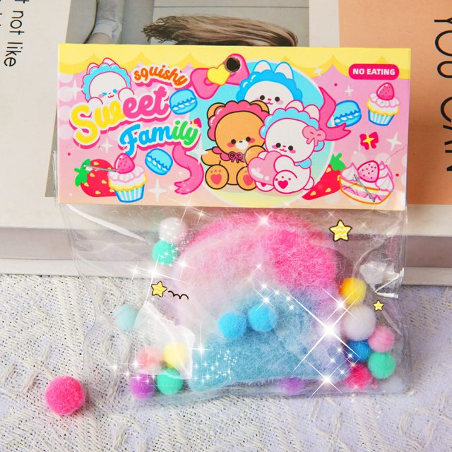 Fuzzy Rainbow Arch Squishy Bag