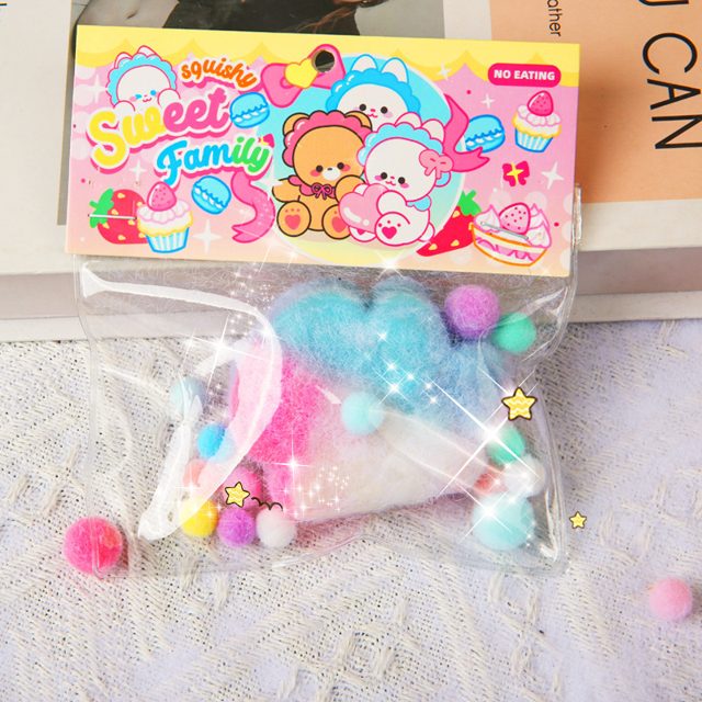 Fuzzy Rainbow Heart Squishy