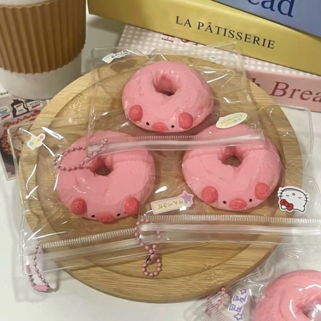 Pink Piggy Donut Squishy