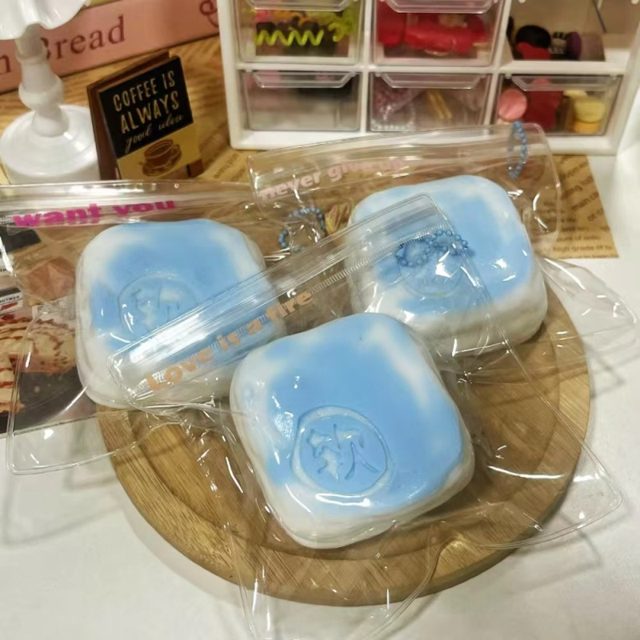 Sky-Blue Steamed Bun Squishy