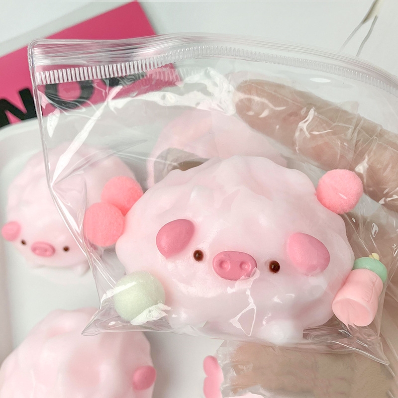 Bubbly Pink Piggy Grape Squish Ball — photo 3