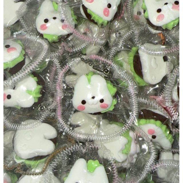 Bunny Lettuce Macaron Burger Charm