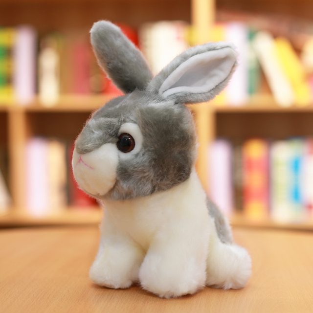 Sitting Grey & White Bunny Plush โ photo 2