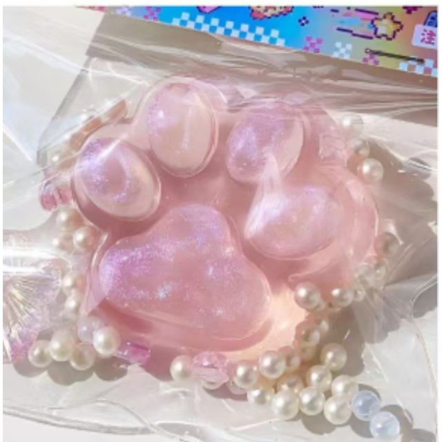 Pink Sparkle Cat Paw Squishy
