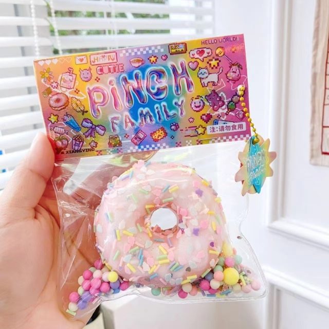 Pink Sprinkle Donut Squishy