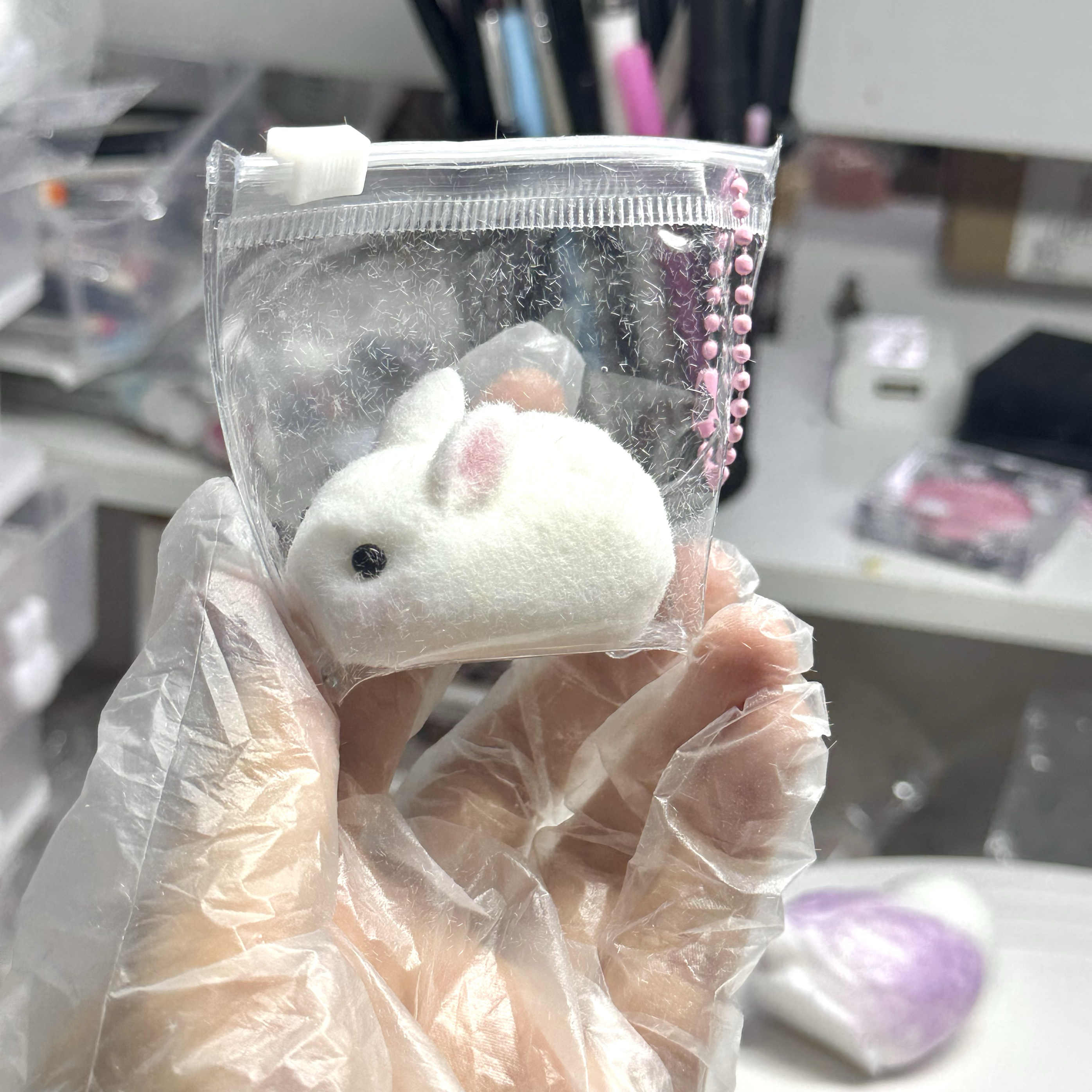 Fuzzy Flocked Bunny Plush — photo 3