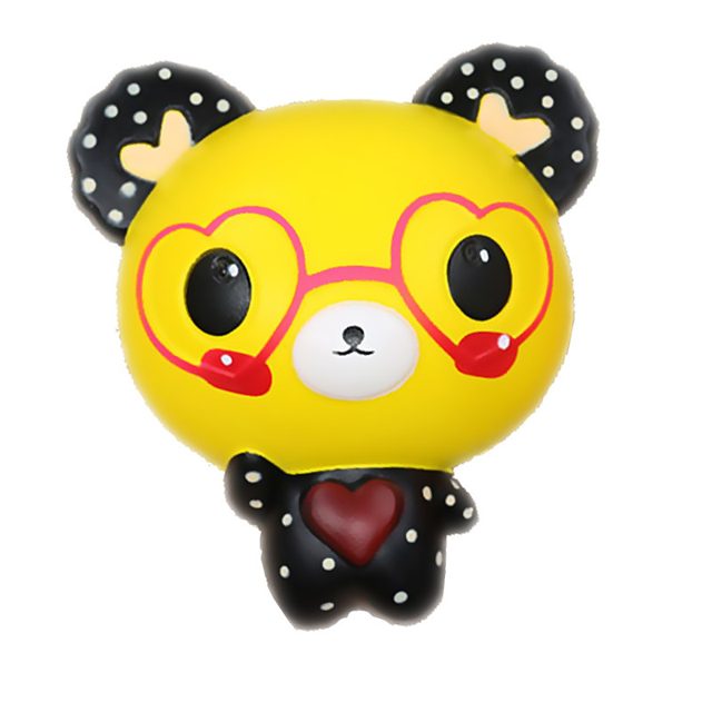 Yellow Bear in Red Heart Glasses