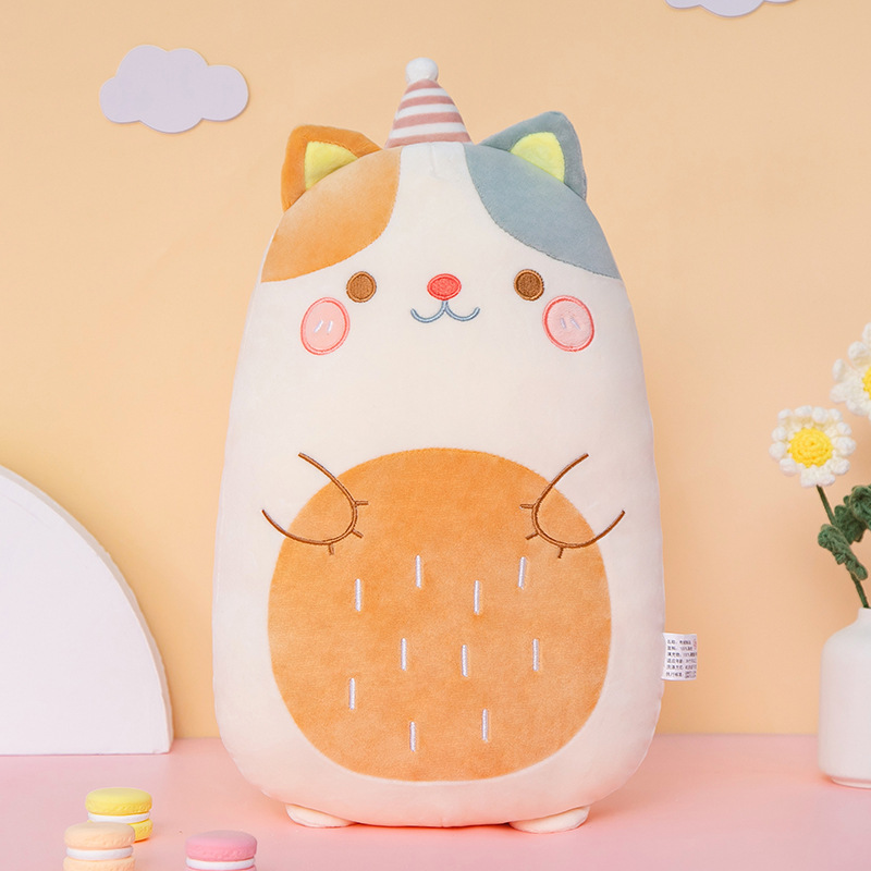 Soft Animal Pillow Cat Yellow Toy