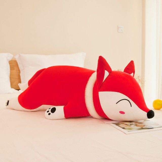 Sleepy Red Fox Pillow Plush
