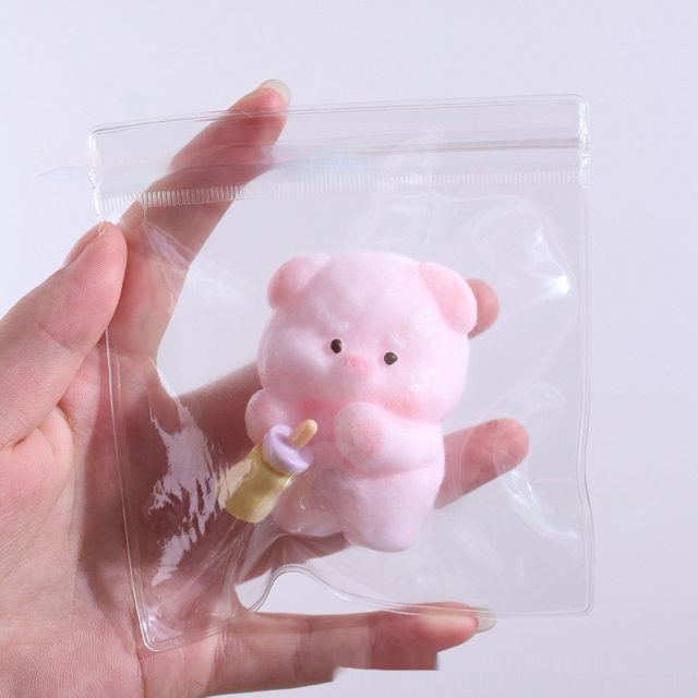 Baby-Bottle Piggy Mochi Squishy