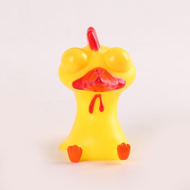 Pop-Eye Squinty Chicken Squeeze Toy
