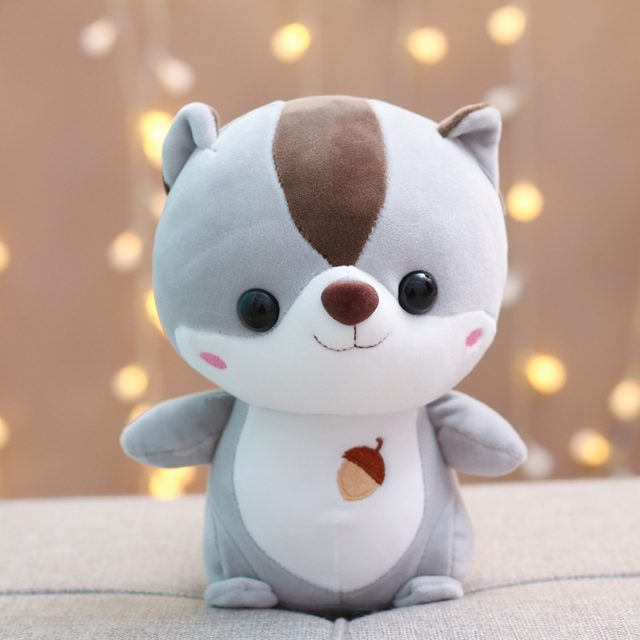 Big-Eyed Grey Squirrel With Acorn Plush โ photo 5