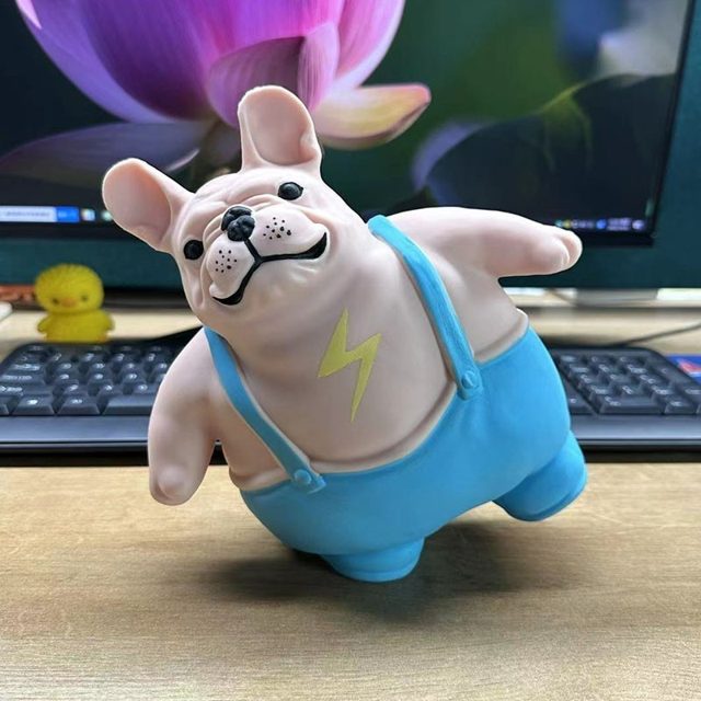 Buff Frenchie in Overalls Squeeze Toy