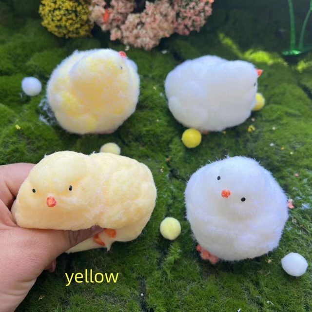 Fuzzy Flocked Baby Chick Squishy