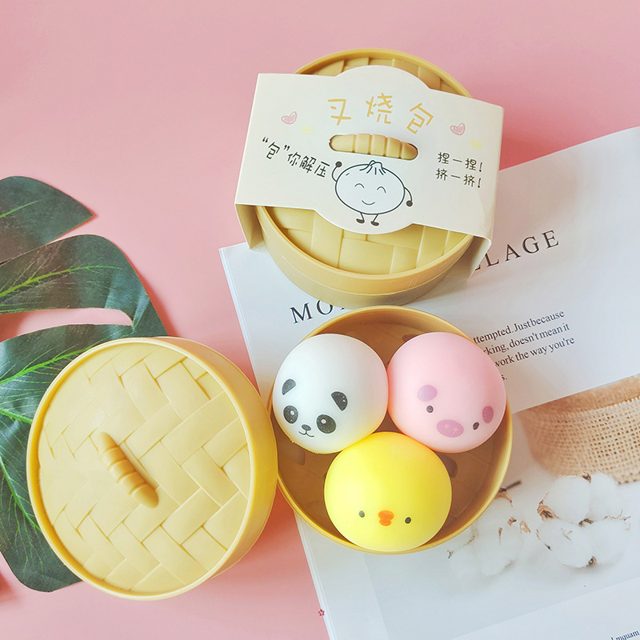 Panda, Pig & Chick Bun Squishy 3-Pack
