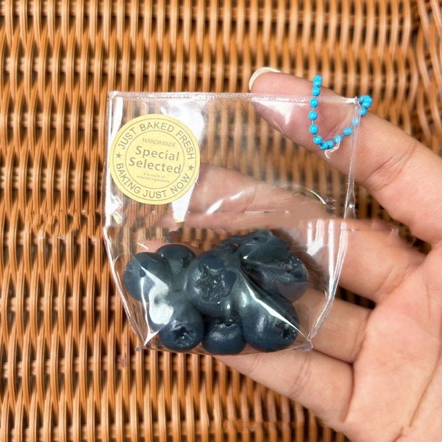Plump Blueberry Squishy Bag Charm