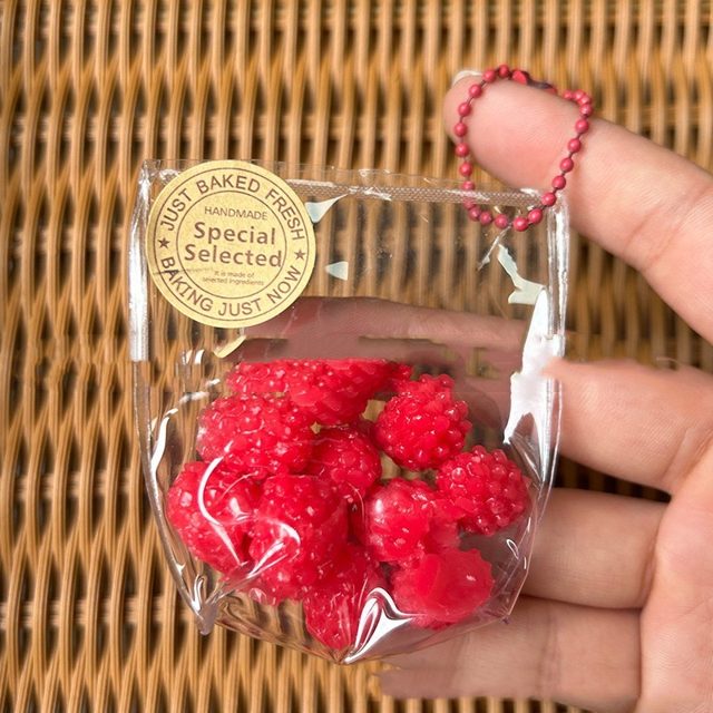 Fresh Raspberry Squishy Bag Charm