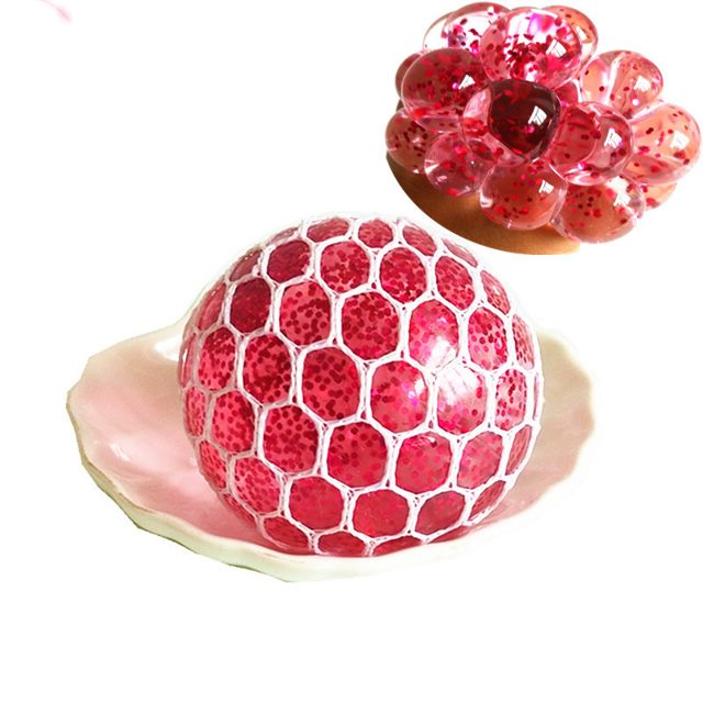 Rainbow Bead Grape Mesh Squish Ball — photo 2