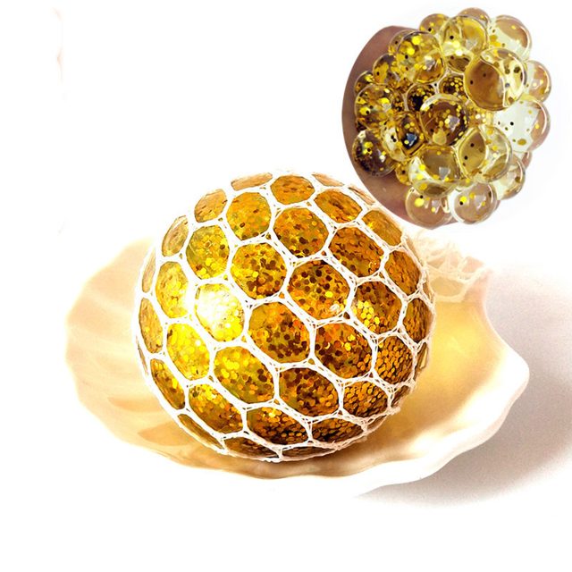 Rainbow Bead Grape Mesh Squish Ball — photo 4