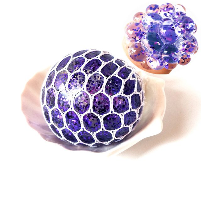 Rainbow Bead Grape Mesh Squish Ball — photo 5