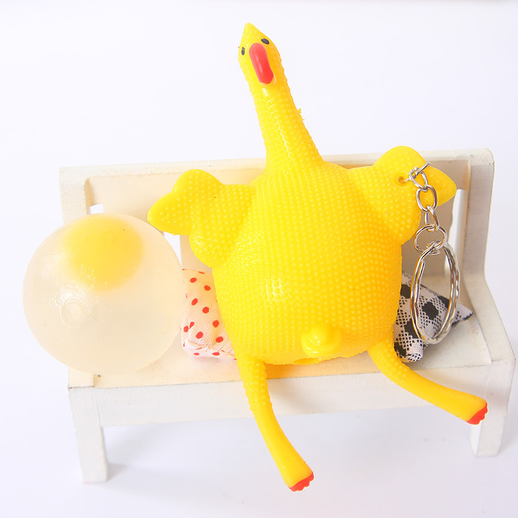 Egg-Laying Chicken Squeeze Keychain — photo 4
