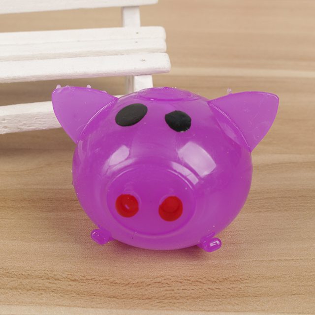 Purple Jelly Splat Pig Squishy