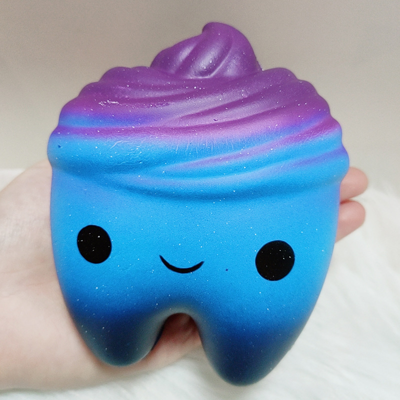 Galaxy Tooth Squishy with Swirl Cap