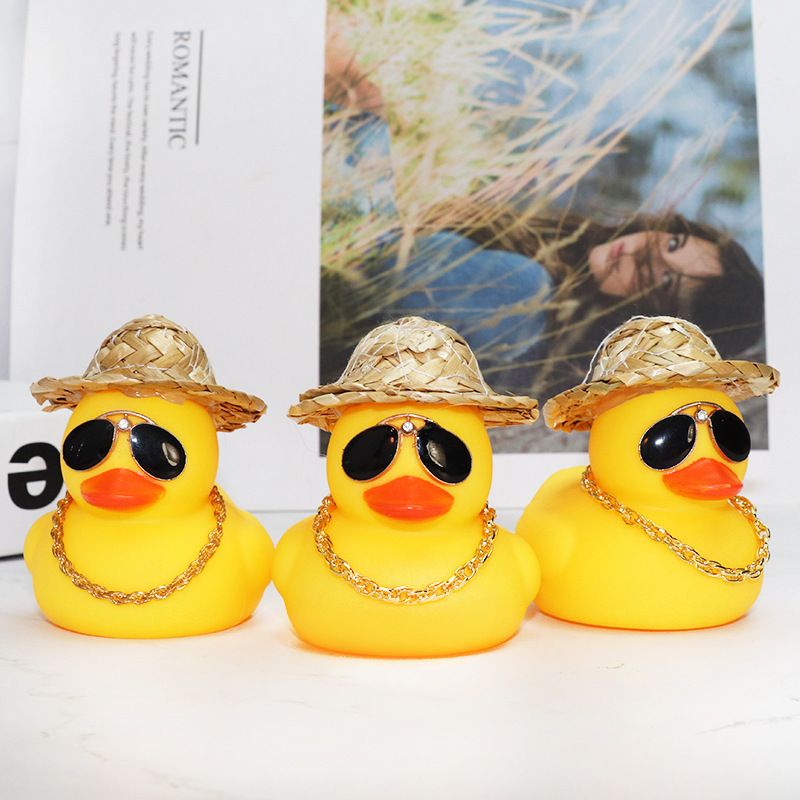 Straw Hat Yellow Duck Car Toy โ photo 2