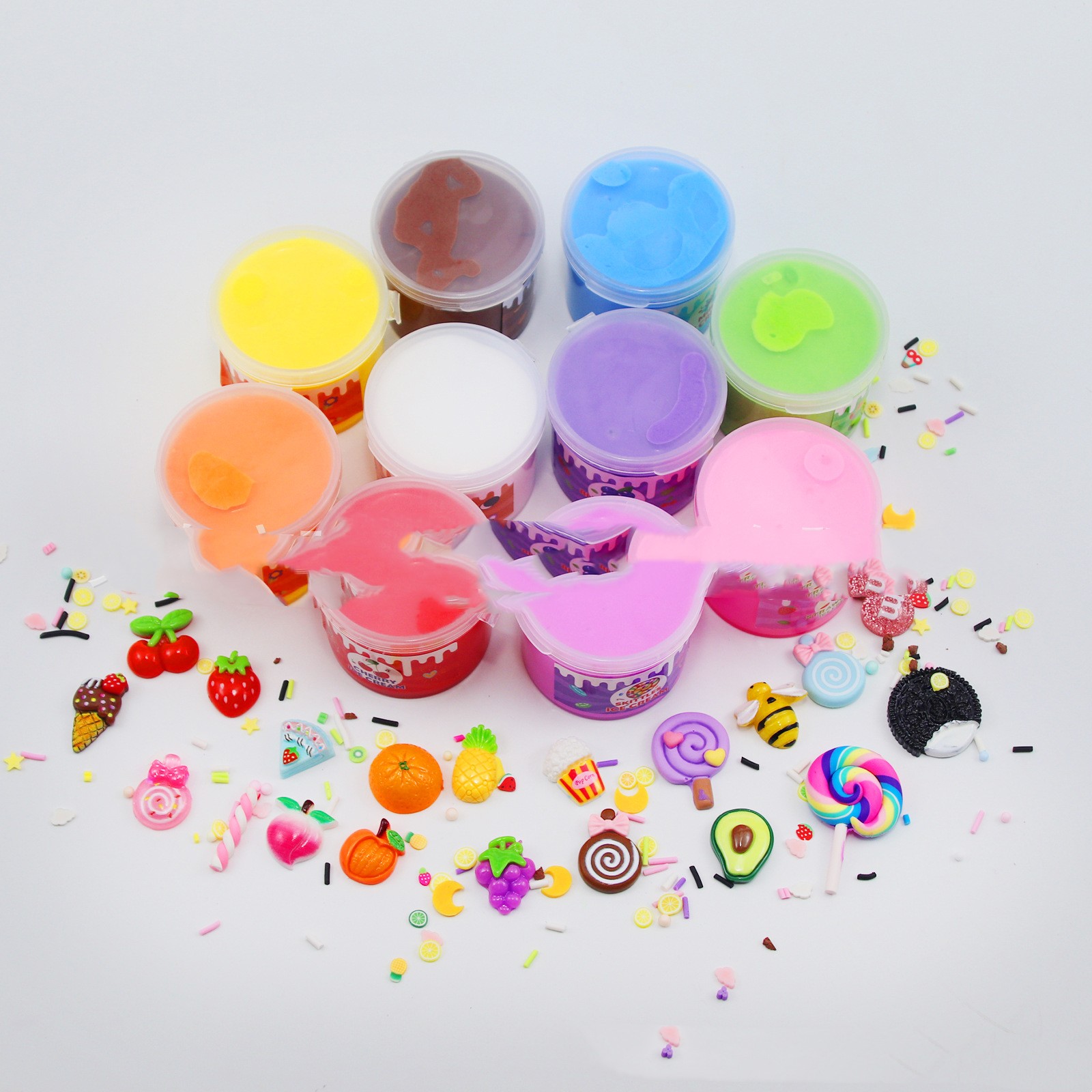 Rainbow Slime Tubs With Charms