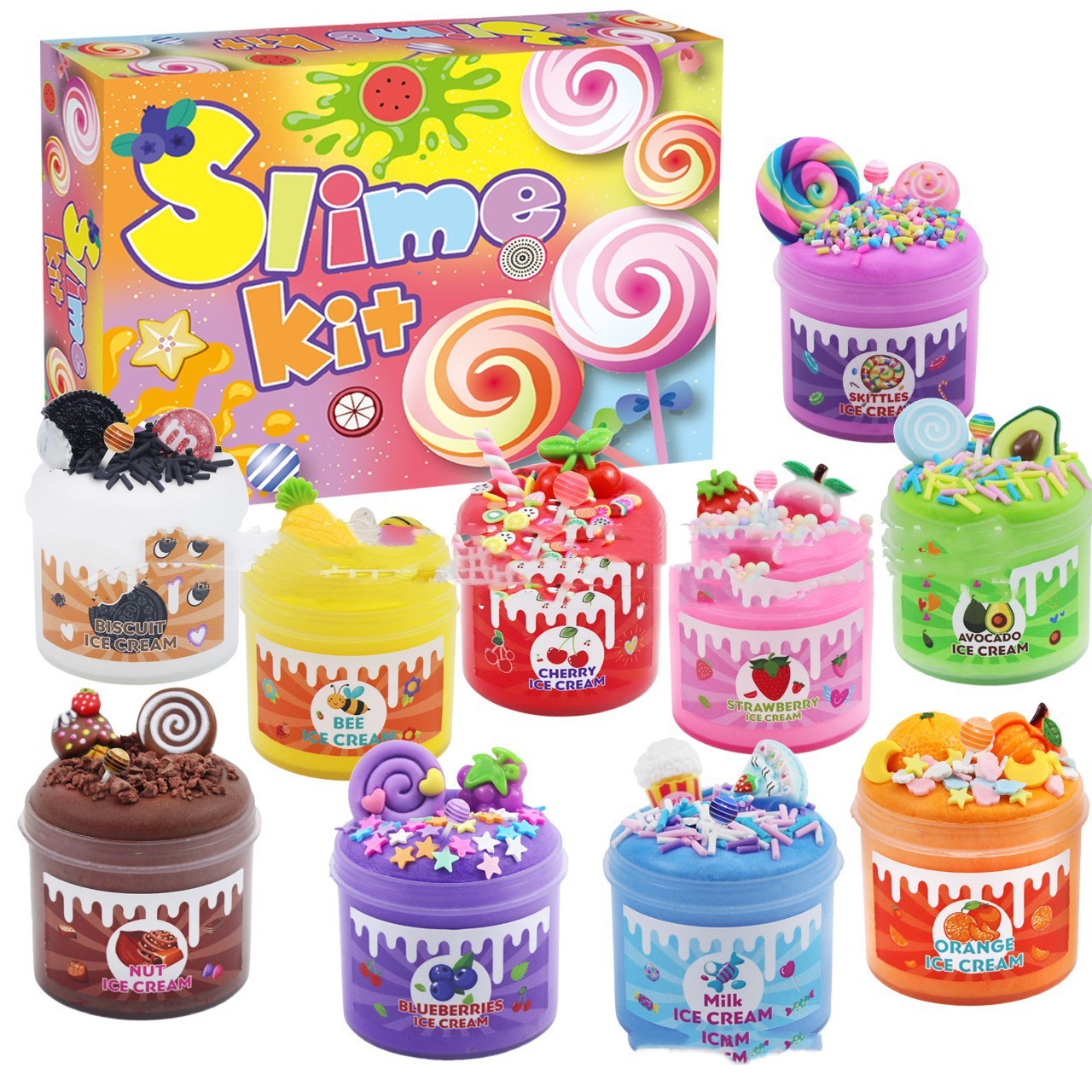 Rainbow Slime Tubs With Charms — photo 3