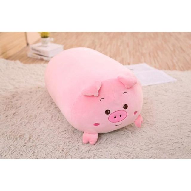 Plump Pink Piggy Loaf Pillow 30cm