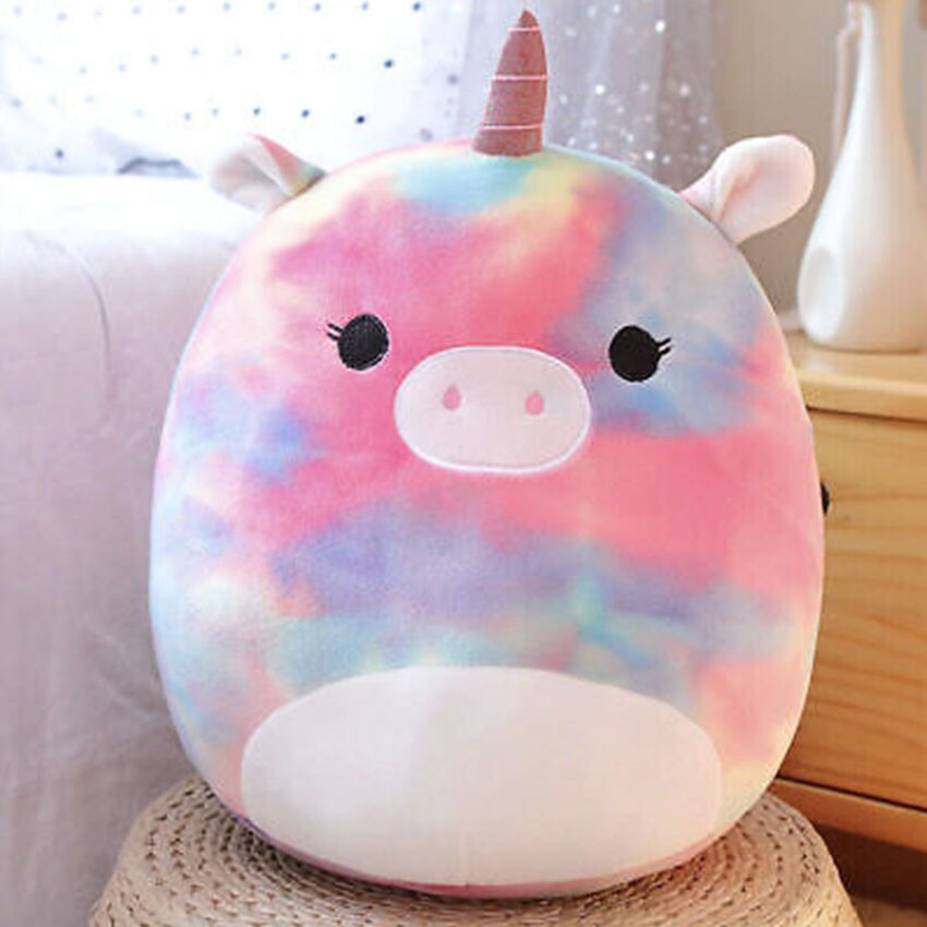 Rainbow Tie-Dye Unicorn Squish Pillow