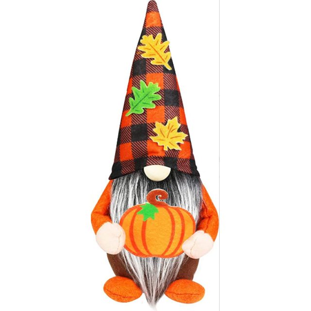 Thanksgiving Gnome Plush With Pumpkin