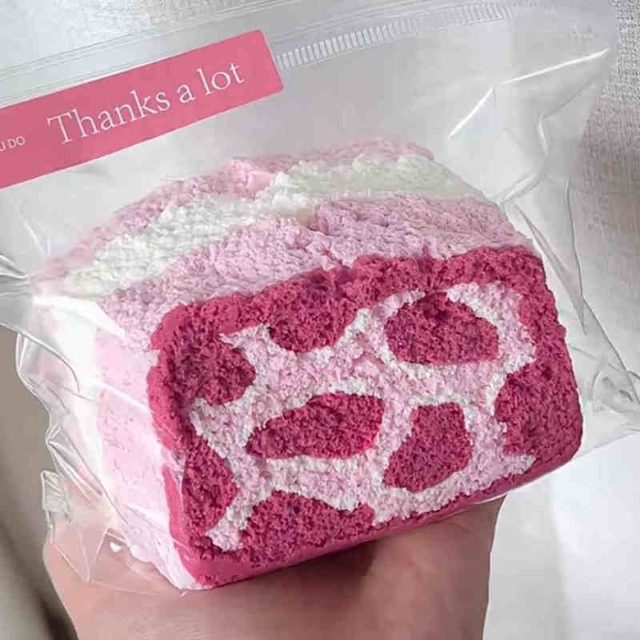 Pink Leopard Cake Loaf Squishy