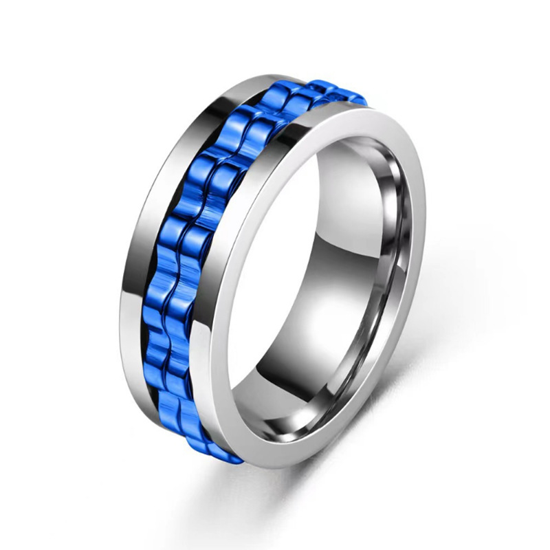 Titanium Spinner Square Texture Ring Fidget โ photo 5
