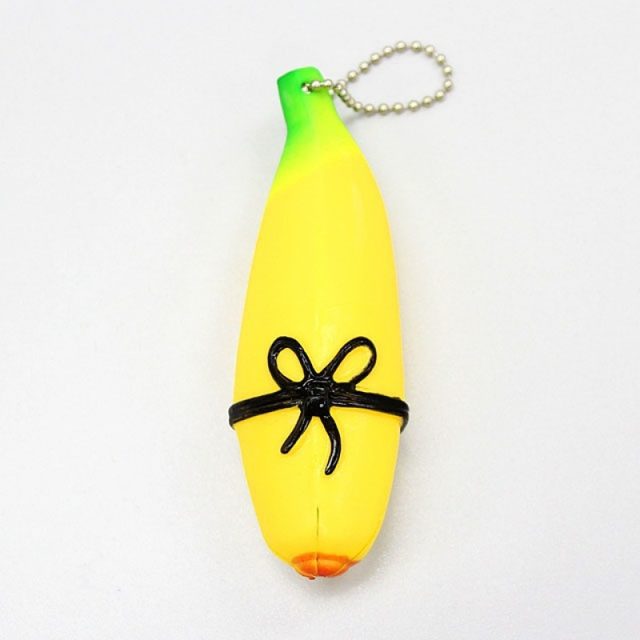Banana Squeeze Keychain (Black Bow)