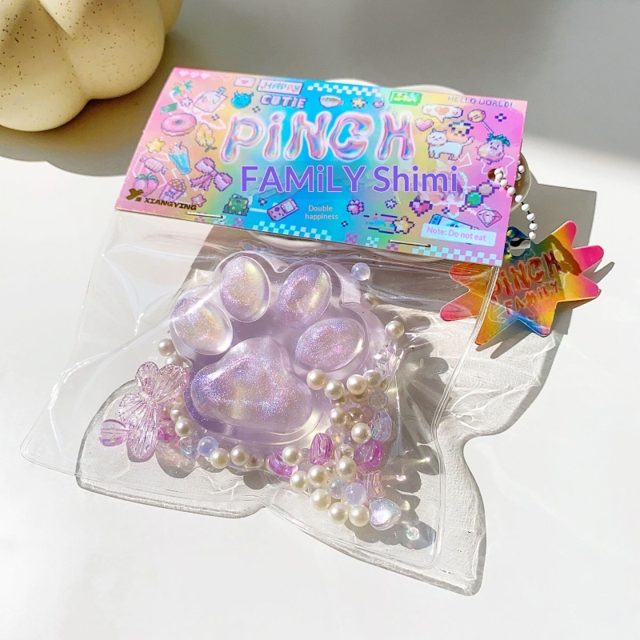 Purple Sparkle Kitty Paw Squishy