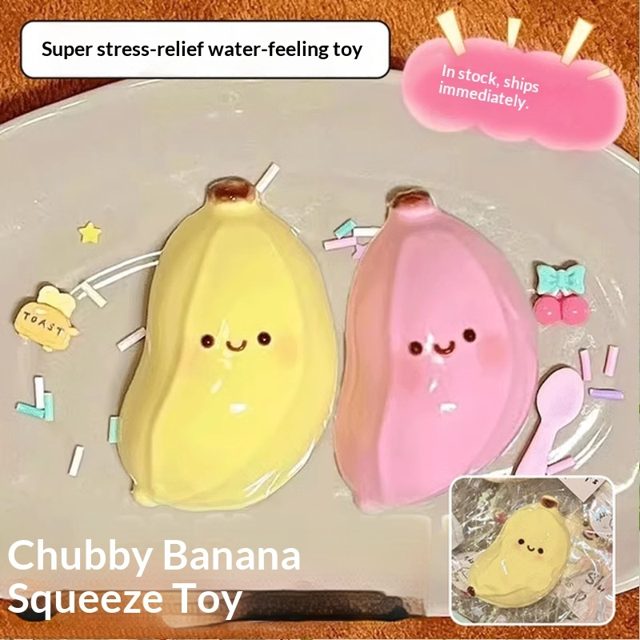 Pink Strawberry-Banana Buddy Squishy