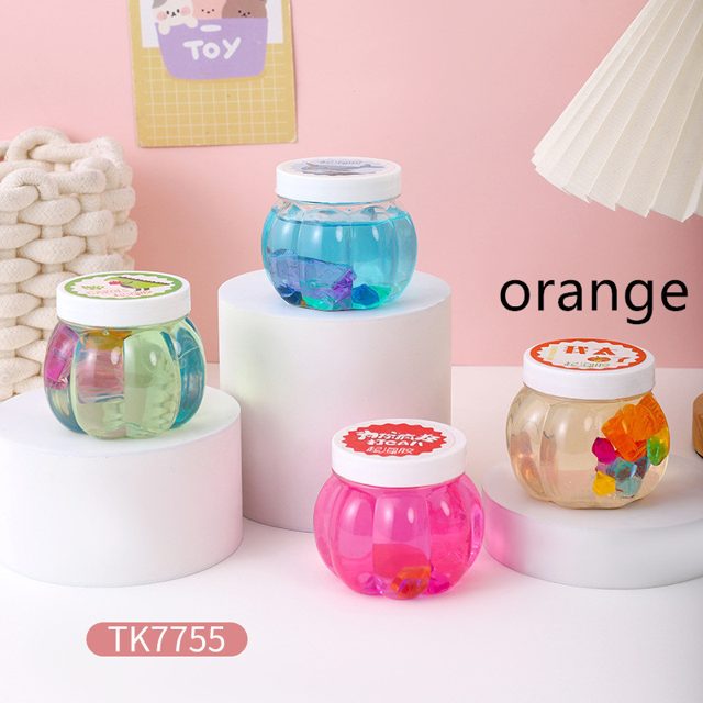 Orange Pumpkin Jar Jelly Slime